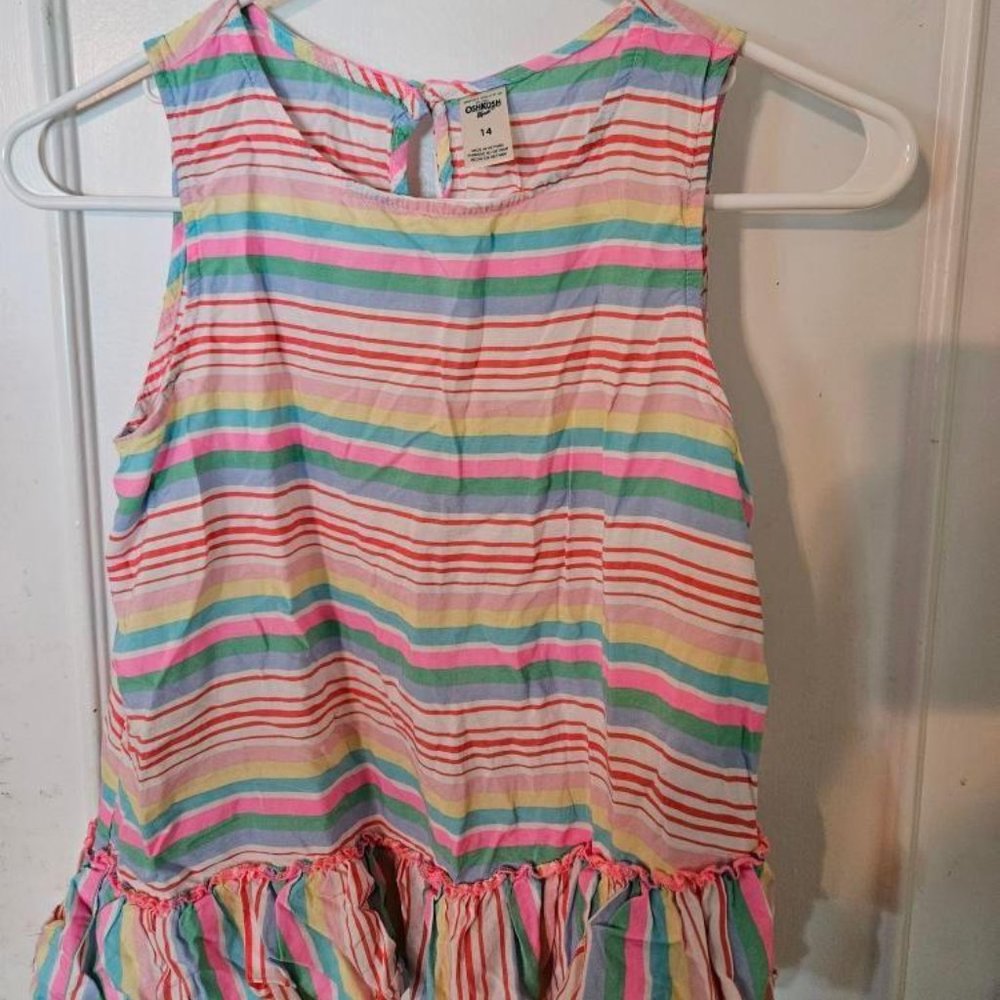 Oshkoshb'gosh kids size 14 multicolored ruffle tank